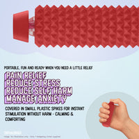 Thumbnail for Spike Roller Clicker, Tactile Pain Stimming Fidget with Clicker Switch, Pain Stimulation Roller with Lanyard (Red)