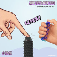 Thumbnail for Spike Roller Clicker, Tactile Pain Stimming Fidget with Clicker Switch, Pain Stimulation Roller with Lanyard (Neon Harmony + Black)