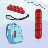 Thumbnail for 4-Button Fidget Clicker - Loud Click Switches, Textured Design for Stress Relief & Focus Aid with Lanyard (Red)
