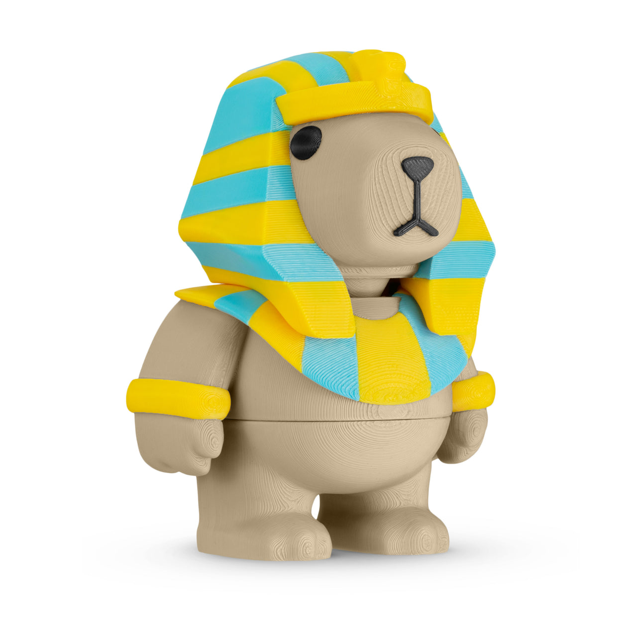 CAPY in Pharaoh Costume, 3.5" Articulated Costumed Capybara, 3D Printed Animal Sensory Fidget by Distractibles