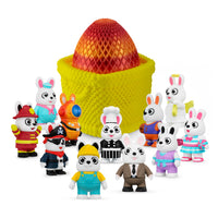 Thumbnail for Distractibles Easter Mystery Basket, 8 Articulated Bunny Figures with Basket Container, Random Figures and Mystery Removeable Easter Egg Lid