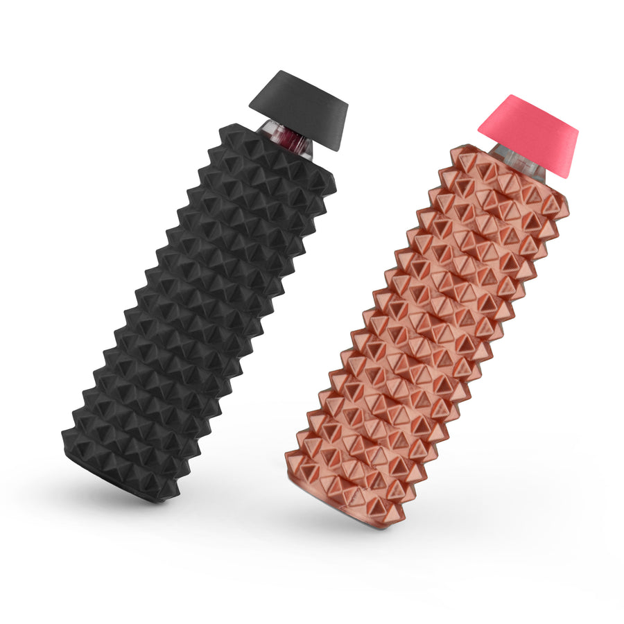 Spike Roller Clicker, Tactile Pain Stimming Fidget with Clicker Switch, Pain Stimulation Roller with Lanyard (Neon Rose + Black)