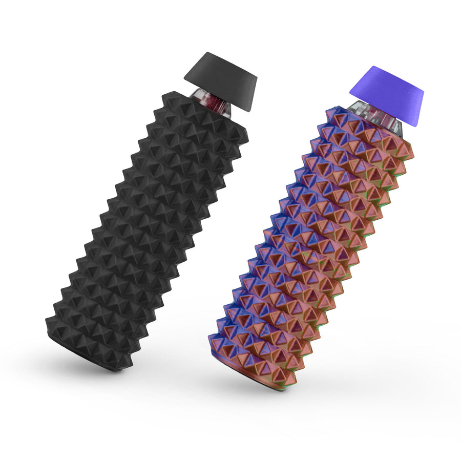 Spike Roller Clicker, Tactile Pain Stimming Fidget with Clicker Switch, Pain Stimulation Roller with Lanyard (Neon Harmony + Black)