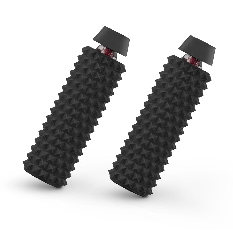 Spike Roller Clicker, Tactile Pain Stimming Fidget with Clicker Switch, Pain Stimulation Roller with Lanyard (2 Pack Black)