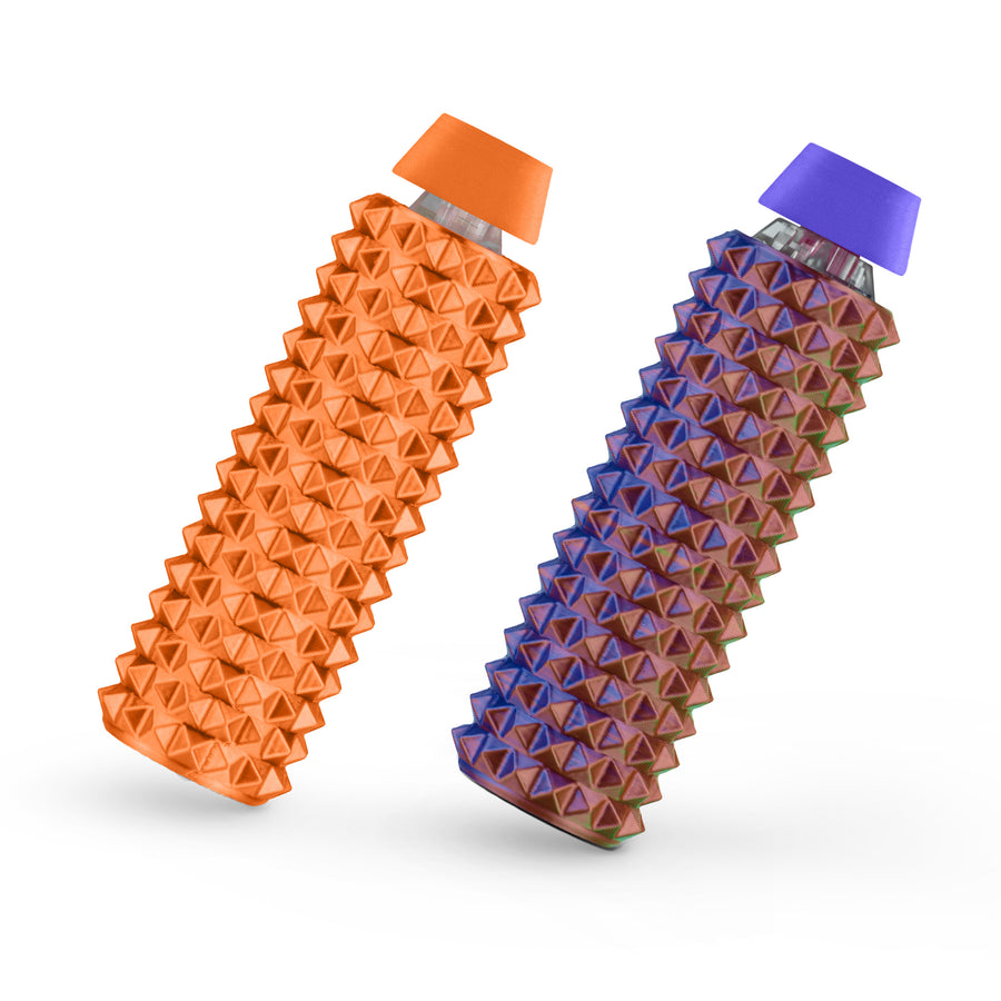 Spike Roller Clicker, Tactile Pain Stimming Fidget with Clicker Switch, Pain Stimulation Roller with Lanyard (Neon Harmony + Neon Horizon)