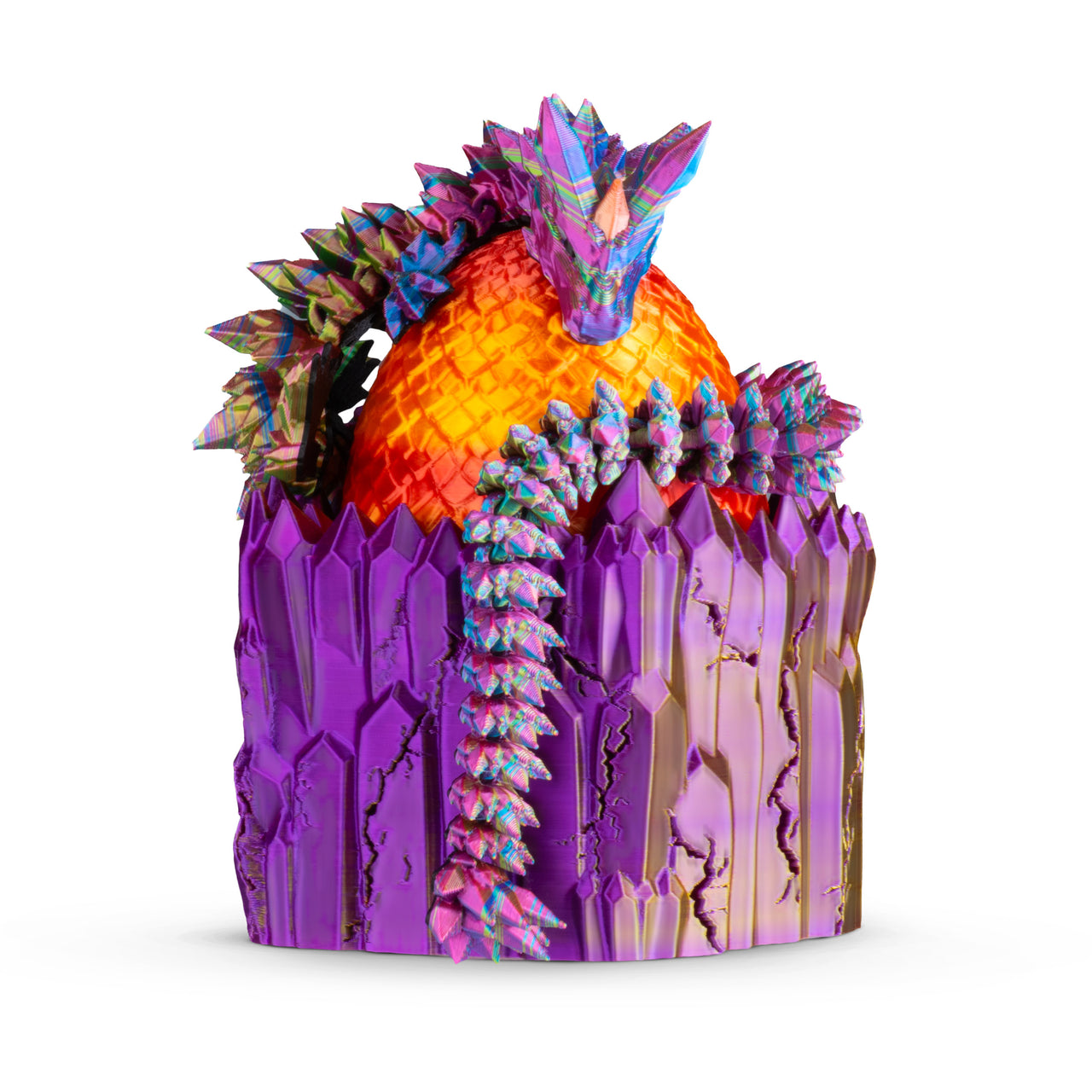 Distractibles Dragon Egg Mystery Box with Articulating Dragon & Crystal Rock Styled Collectible Container, Random Egg Color