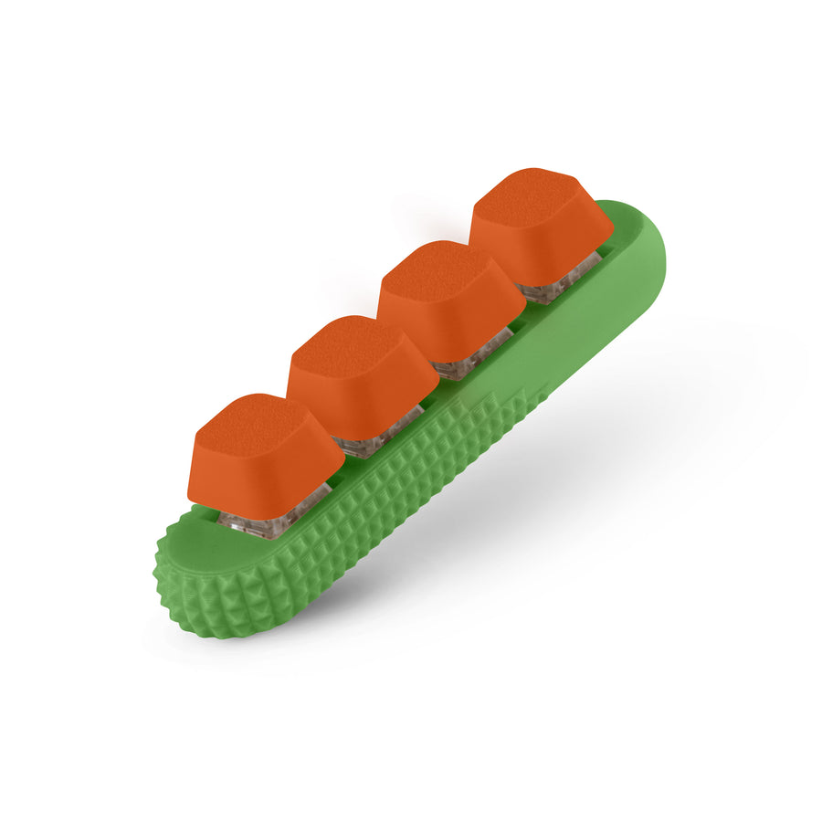 4-Button Fidget Clicker - Loud Click Switches, Textured Design for Stress Relief & Focus Aid with Lanyard (Green)