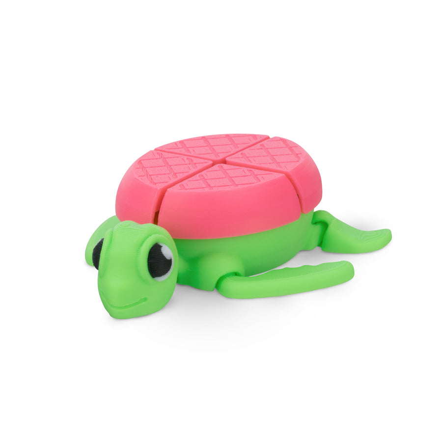Turtle Fidget Toy, Articulating Design with Shell Clickers, Pocket-Sized & Durable, Stress Relief, ADHD, Autism & Stim (Pink/Green)