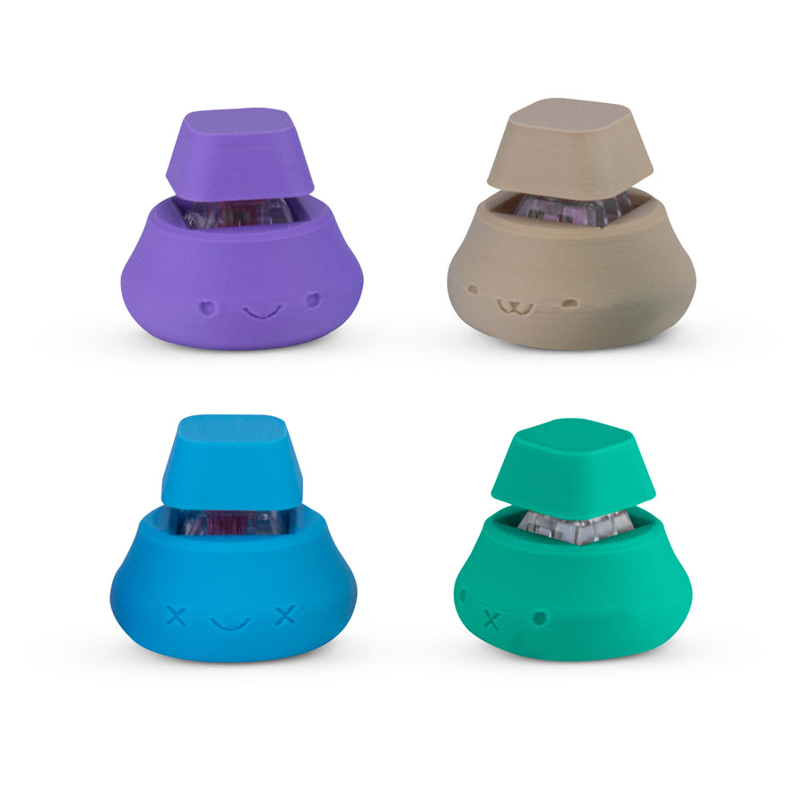 Kawaii Fidget Clicker Set, Stress Relief & Anxiety, ADHD Toys, Purple Blue Green Beige