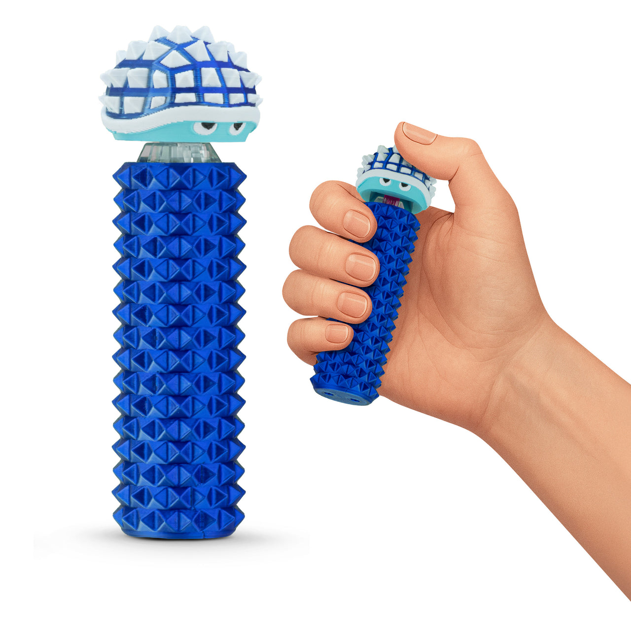 Shelly - Sensory Fidget Toy, Textured Pain Stimming Device, Stress Relief for Focus and Concentration (Neon BlueSteel)