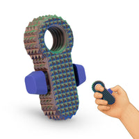 Thumbnail for Distractibles Spiked Clicker Fidget Spinner - Textured for Pain Stimming, Stress Relief, ADHD, Anxiety and Concentration (Neon Harmony)