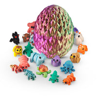 Thumbnail for 3D Articulating Fidget Animals, Mystery Pack of 10 with Mystery Egg, Random Assorted Designs, Stress Relief, Unique & Fun