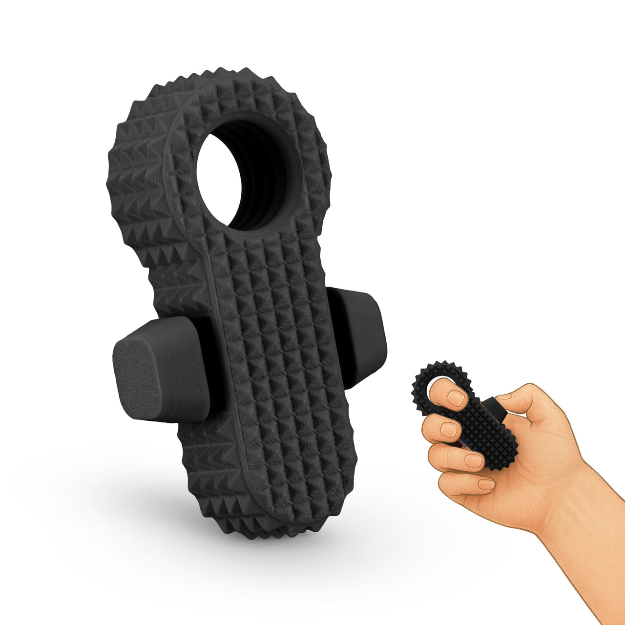 Distractibles Spiked Clicker Fidget Spinner - Textured for Pain Stimming, Stress Relief, ADHD, Anxiety and Concentration (Black)