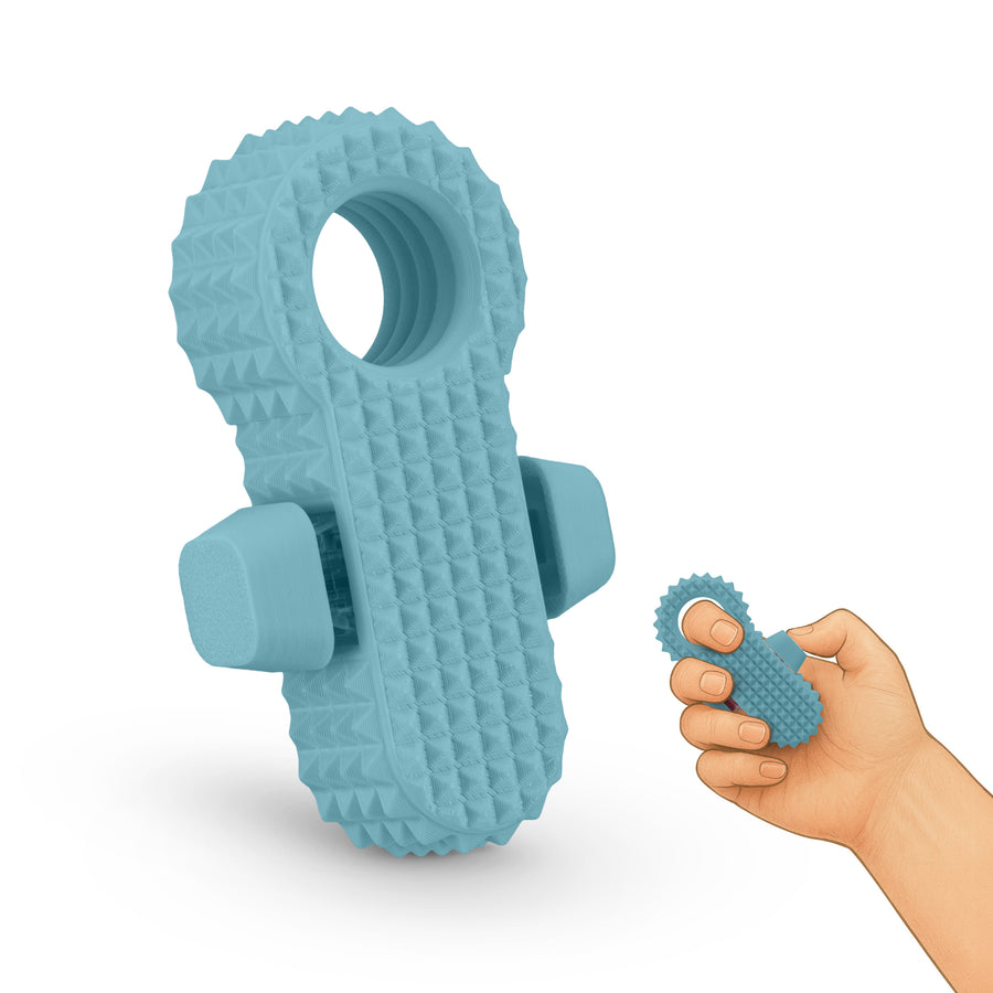 Distractibles Spiked Clicker Fidget Spinner - Textured for Pain Stimming, Stress Relief, ADHD, Anxiety and Concentration (Blue)