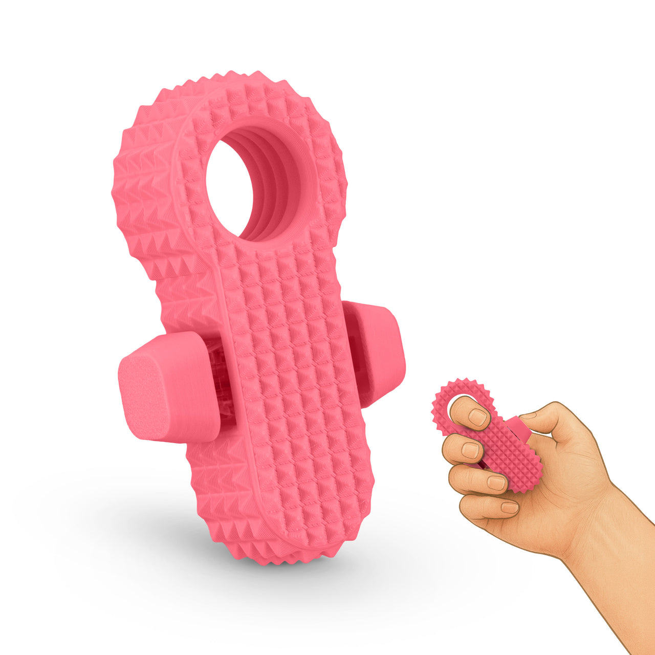 Distractibles Spiked Clicker Fidget Spinner - Textured for Pain Stimming, Stress Relief, ADHD, Anxiety and Concentration (Pink)