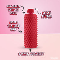 Thumbnail for Sensory Roller Fidget Toy with Clicker, Tactile Spikes for Anxiety, Stress Relief, Pain Stimming, Autism - with Lanyard (Red)