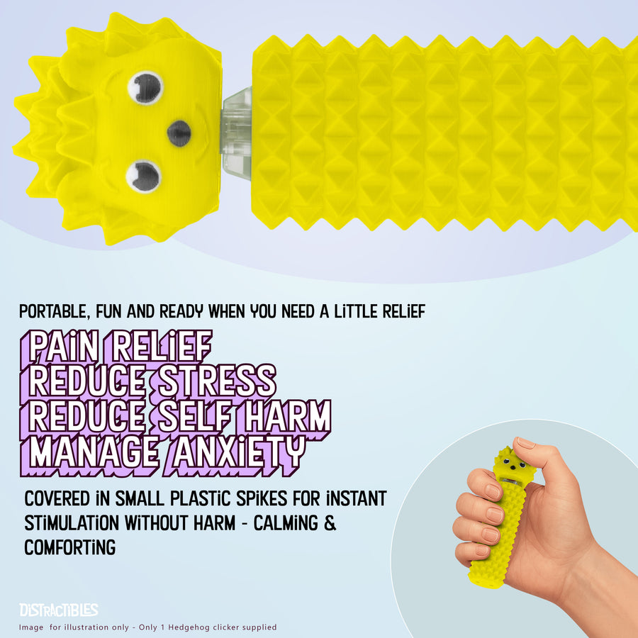Hedgy - The Hedgehog Sensory Pain Stimming Fidget Toy, Spike Textured for Stress Relief, Focus and Concentration (Yellow)
