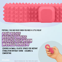 Thumbnail for Distractibles Spiked Clicker Fidget Spinner - Textured for Pain Stimming, Stress Relief, ADHD, Anxiety and Concentration (Pink)