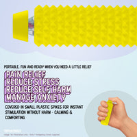Thumbnail for Spike Roller Clicker, Tactile Pain Stimming Fidget with Clicker Switch, Pain Stimulation Roller with Lanyard (Yellow)
