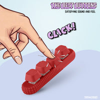 Thumbnail for 4-Button Fidget Clicker - Loud Click Switches, Textured Design for Stress Relief & Focus Aid with Lanyard (Red)