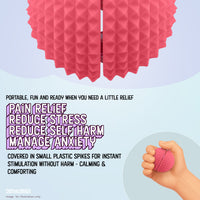 Thumbnail for Spike Ball Clicker, Tactile Pain Stimming Fidget with Clicker Switch, Pain Stimulation Ball with Lanyard (Large Pink)