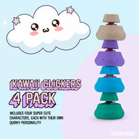Thumbnail for Kawaii Fidget Clicker Set, 4 Pack, Clicky and Silent, Stress Relief & Anxiety, ADHD Toys, Purple Blue Green Beige