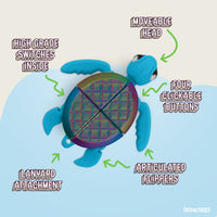 Thumbnail for Turtle Fidget Toy, Articulating Design with Shell Clickers, Pocket-Sized & Durable, Stress Relief, ADHD, Autism & Stim (Blue/Silk)