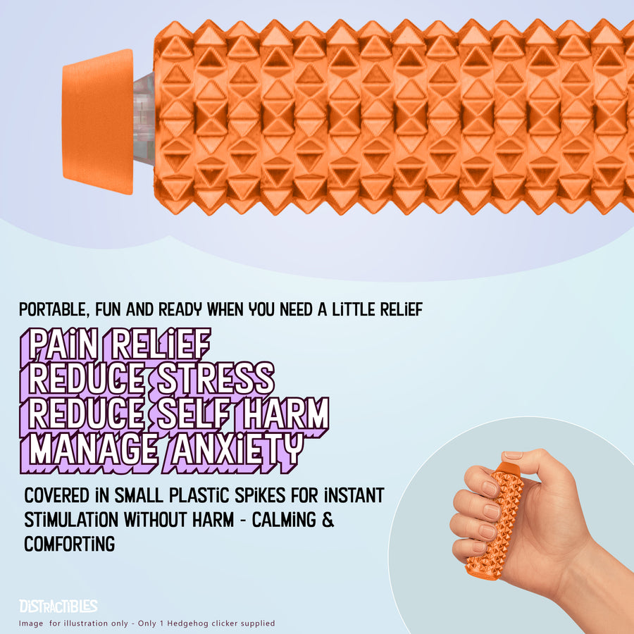 Spike Roller Clicker, Tactile Pain Stimming Fidget with Clicker Switch, Pain Stimulation Roller with Lanyard (Neon Horizon)