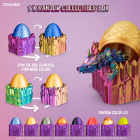 Thumbnail for Distractibles Dragon Egg Mystery Box with Articulating Dragon & Crystal Rock Styled Collectible Container, Random Egg Color