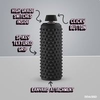 Thumbnail for Sensory Roller Fidget Toy with Clicker, Tactile Spikes for Anxiety, Stress Relief, Pain Stimming, Autism - with Lanyard (Black)