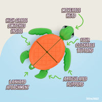 Thumbnail for Turtle Fidget Toy, Articulating Design with Shell Clickers, Pocket-Sized & Durable, Stress Relief, ADHD, Autism & Stim (Orange/Green)