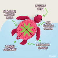 Thumbnail for Turtle Fidget Toy, Articulating Design with Shell Clickers, Pocket-Sized & Durable, Stress Relief, ADHD, Autism & Stim (Strawberry/Red)