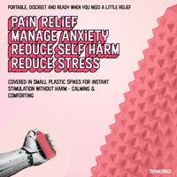 Thumbnail for Sensory Roller Fidget Toy with Clicker, Tactile Spikes for Anxiety, Stress Relief, Pain Stimming, Autism - with Lanyard (Pink)