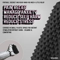 Thumbnail for Sensory Roller Fidget Toy with Clicker, Tactile Spikes for Anxiety, Stress Relief, Pain Stimming, Autism - with Lanyard (Black)