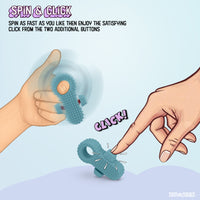 Thumbnail for Distractibles Spiked Clicker Fidget Spinner - Textured for Pain Stimming, Stress Relief, ADHD, Anxiety and Concentration (Blue)