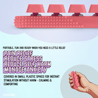 Thumbnail for 4-Button Fidget Clicker - Loud Click Switches, Textured Design for Stress Relief & Focus Aid with Lanyard (Pink)