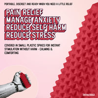 Thumbnail for Sensory Roller Fidget Toy with Clicker, Tactile Spikes for Anxiety, Stress Relief, Pain Stimming, Autism - with Lanyard (Red)