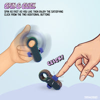 Thumbnail for Distractibles Spiked Clicker Fidget Spinner - Textured for Pain Stimming, Stress Relief, ADHD, Anxiety and Concentration (Neon Harmony)