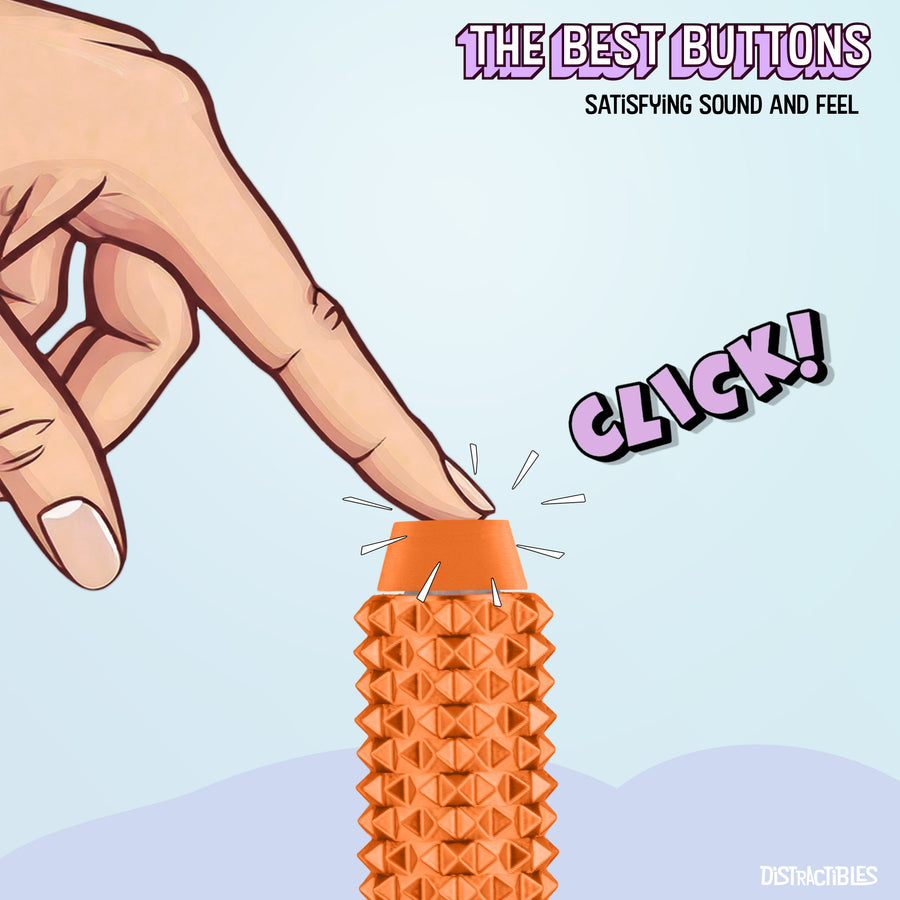 Spike Roller Clicker, Tactile Pain Stimming Fidget with Clicker Switch, Pain Stimulation Roller with Lanyard (Neon Horizon)