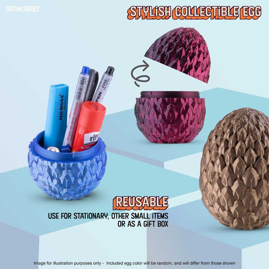 3D Articulating Fidget Animals, Mystery Pack of 10 with Mystery Egg, Random Assorted Designs, Stress Relief, Unique & Fun