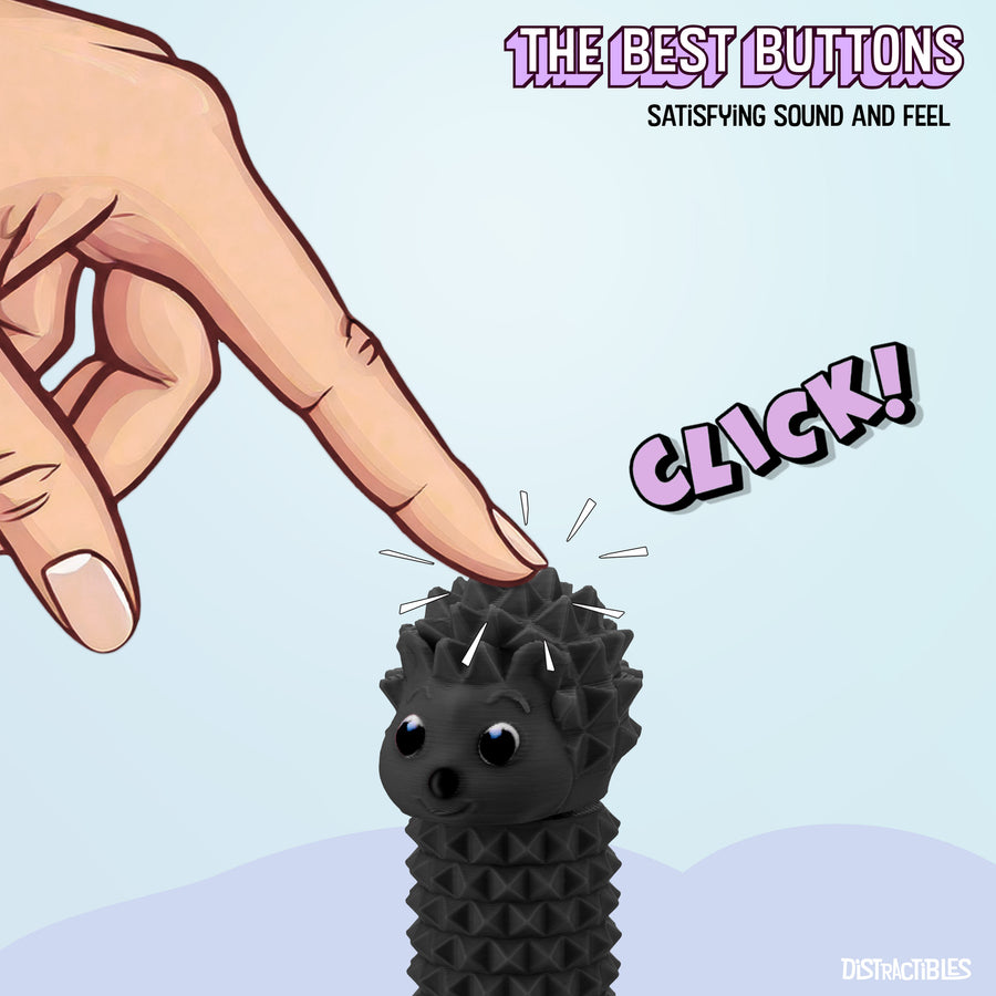 Hedgy - The Hedgehog Sensory Pain Stimming Fidget Toy, Spike Textured for Stress Relief, Focus and Concentration (Black)