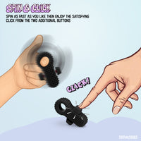 Thumbnail for Distractibles Spiked Clicker Fidget Spinner - Textured for Pain Stimming, Stress Relief, ADHD, Anxiety and Concentration (Black)