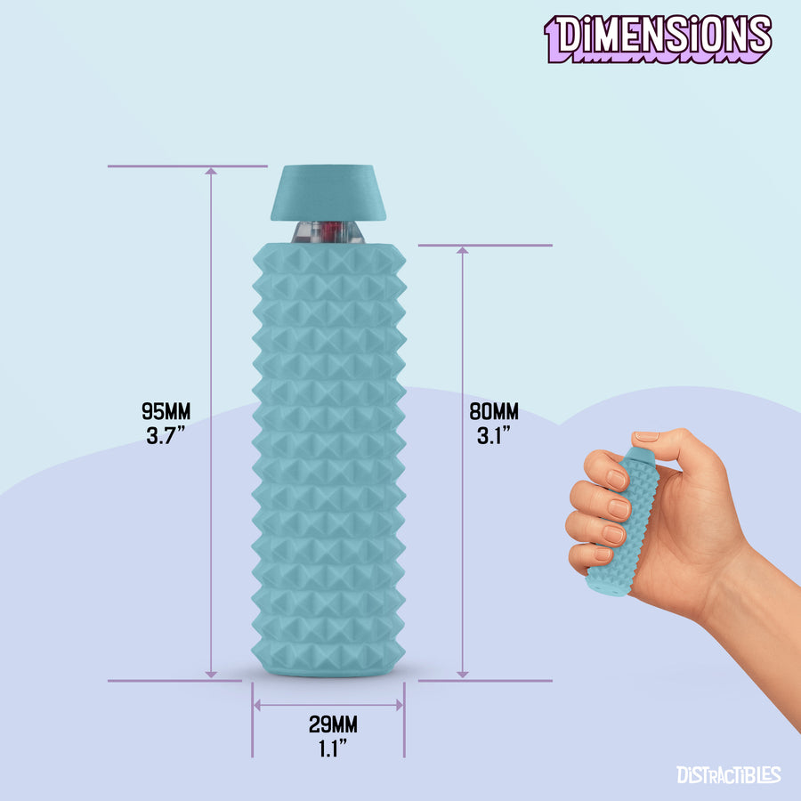 Spike Roller Clicker, Tactile Pain Stimming Fidget with Clicker Switch, Pain Stimulation Roller with Lanyard (Blue)