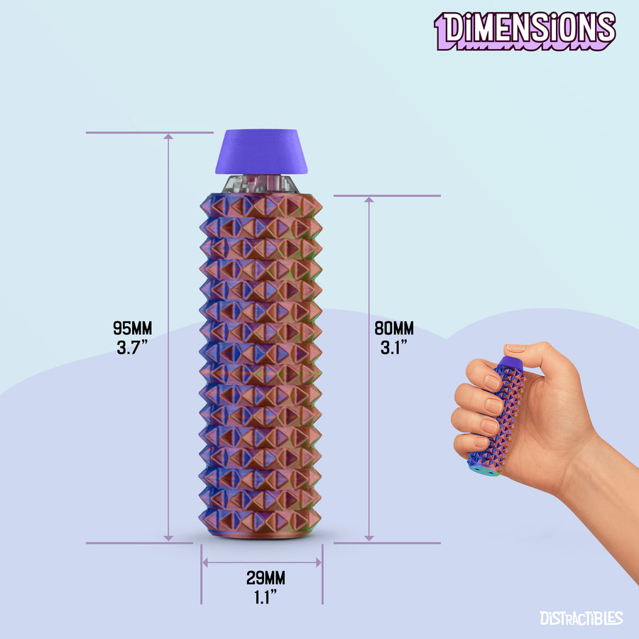 Spike Roller Clicker, Tactile Pain Stimming Fidget with Clicker Switch, Pain Stimulation Roller with Lanyard (Neon Harmony)