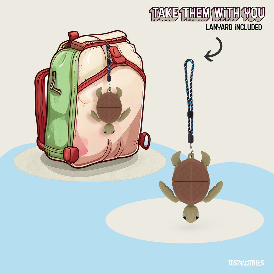 Turtle Fidget Toy, Articulating Design with Shell Clickers, Pocket-Sized & Durable, Stress Relief, ADHD, Autism & Stim (Beige/Brown)