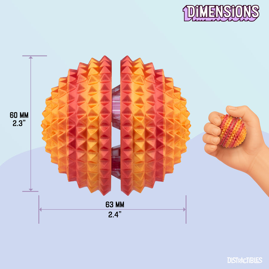 Spike Ball Clicker, Tactile Pain Stimming Fidget with Clicker Switch, Pain Stimulation Ball with Lanyard (Large Neon Nova)