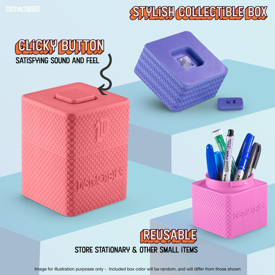 Mystery Fidget Animal Pack, 10 Articulated Animals + Bonus Fidget Clicker & Fidget Clicker Box, Random Colors (Random)