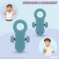 Thumbnail for Distractibles Spiked Clicker Fidget Spinner - Textured for Pain Stimming, Stress Relief, ADHD, Anxiety and Concentration (Blue)