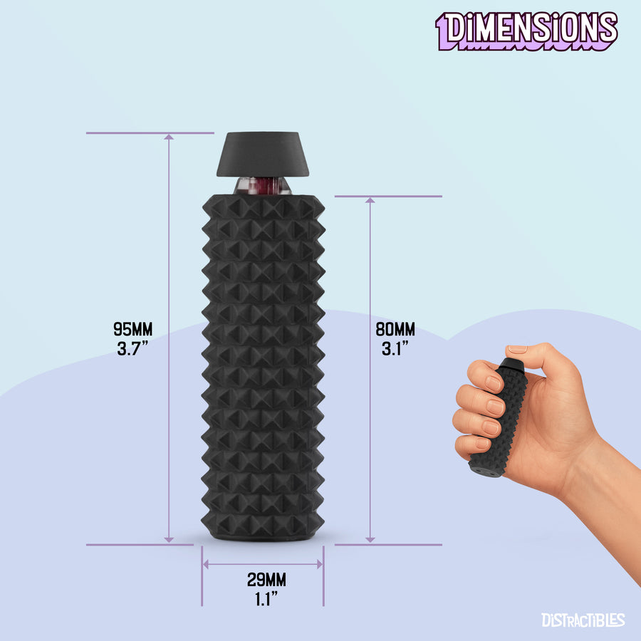 Spike Roller Clicker, Tactile Pain Stimming Fidget with Clicker Switch, Pain Stimulation Roller with Lanyard (Black)