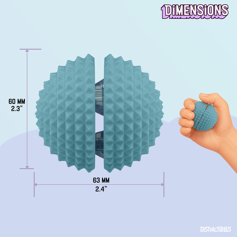 Spike Ball Clicker, Tactile Pain Stimming Fidget with Clicker Switch, Pain Stimulation Ball with Lanyard (Large Blue )